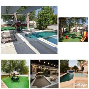 a collage of pictures of a swimming pool at Tequisquiapan Encantó in San Nicolás