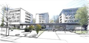 an architectural rendering of the exterior of a building at Laerholz 84 in Bochum