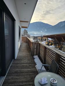 a balcony with a view of the mountains at Haus Levi in Imst