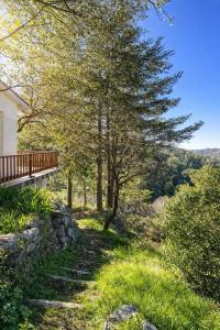 a path leading to a house with trees at Forest Park Villa in Lemithou