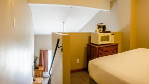 a bedroom with a bed and a tv on a dresser at Cahilty #434 home in Sun Peaks