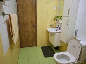 a small bathroom with a toilet and a sink at ADLi in Belihuloya