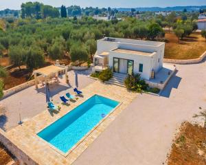 an aerial view of a villa with a swimming pool at Stefano's Villa in Cisternino
