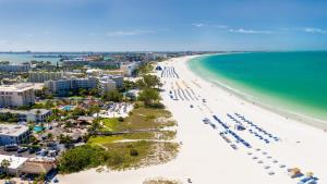 an aerial view of the beach in destin at Cozy 2BR - Beach & Trail - Bikes, Fire Pit in St. Petersburg