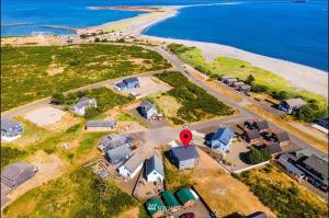an aerial view of a camp site with a red marker at Oceans3 - Spectacular View 'N' Jetty Access in Ocean Shores