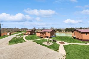 an aerial view of a campground with a lake at Pet Friendly! Couples Retreat in Southern Illinois in Etherton