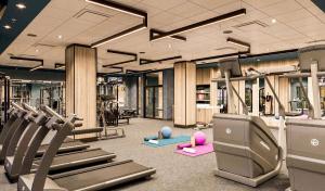 a gym with treadmills and exercise equipment in it at Caesars Republic Lake Tahoe, A Caesars Destination in Stateline