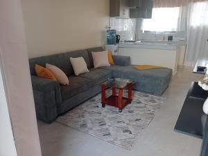 a living room with a couch and a table at Shanvinhomes -1 bedroom Apartment in Skuta-Nyeri Town in Nyeri
