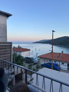a view of a harbor with boats in the water at Rabac sea view in Rabac