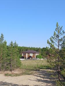 a large house in the middle of a field at Opushka in Vorobʼyëvka