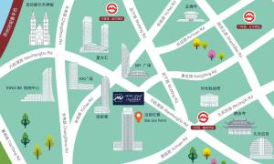 a map of the city of shanghai with attractions at Shanghai Metropark Jichen Hotel in Shanghai