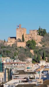 a city with a castle on top of a hill at APARTAMENTO GRANADA CENTRO in Granada