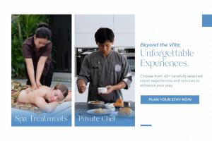two pictures of a man and a woman preparing food at Villa Paso by BaliSuperHost in Ubud