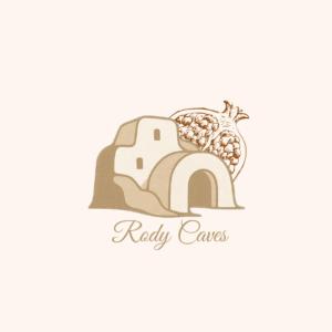 a logo for a resort with a pineapple and a rock at Rody Caves Oia in Oia