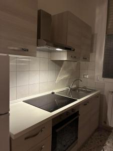 a kitchen with a sink and a counter top at Arlecchino Rooms in Santa Maria Codifiume