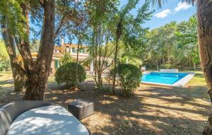 a backyard with a swimming pool and trees at Casa Maria in Santa Maria del Camí +42 photos