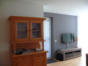 Televízia a/alebo spoločenská miestnosť v ubytovaní Appartement am Schlatterberg