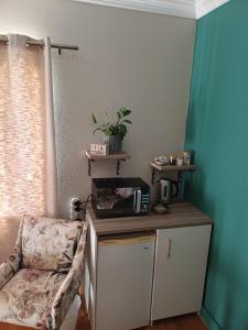 a room with a chair and a table with a plant at 7th Heaven Guest Unit in Paarl