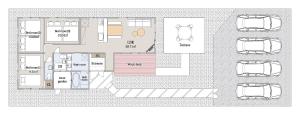 a floor plan of a house with at Third Place Onna Tancha Villa in Onna