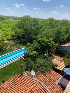 an overhead view of a roof with a swimming pool at Fazenda Shalom in Tucano