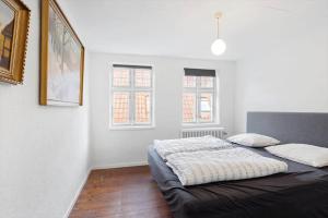 a bedroom with two beds and two windows at FY406-Faaborg-Bojestraede-4-A in Faaborg