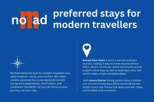 a poster for a noad for modern travellers at Nomad Uber Hotel - Near Mall Road Dalhousie in Dalhousie
