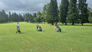 a group of people playing golf in a field at Ascochinga, Los árboles in Ascochinga