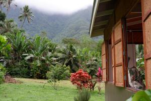 a view of a mountain from a house at Fare Malou in Vaïare