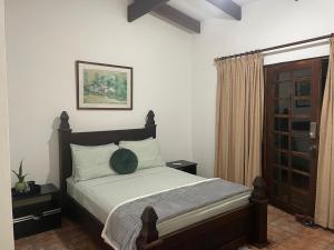 a bedroom with a bed and a window at Caribbean View in Puerto Limón
