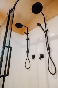 a room with two singing equipment on the wall at Casa Olea in Waipara