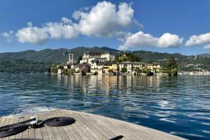 a view of a town on the water at Casa Ilaria in Armeno