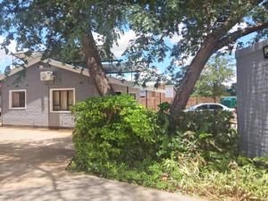 a house with a tree in front of it at 1688 BB7 Suites in Victoria Falls