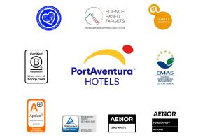 a set of logos and icons for a hotel at PortAventura Hotel Roulette - Includes unlimited access to PortAventura Park & 1 access to Ferrari Land in Salou +27 photos