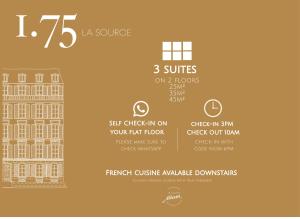 a flyer for a course with a building at 1.75 Paris La Source in Paris