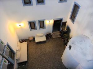 an overhead view of a living room with white furniture at The Place Boutique Hotel Kalkan in Kalkan