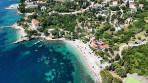 an aerial view of a beach and the ocean at Summerhouse Liber in Mlini