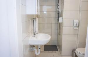 a bathroom with a sink and a toilet at Gostišče cimi in Kozina