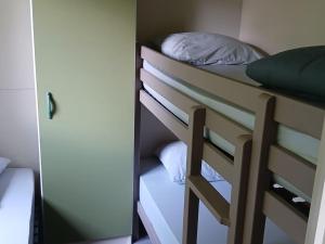 a bunk bed in a room with a pillow on it at Chalet 5 Pers avec Terrasse - API-1-52-1125 in Vendoire