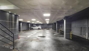 a parking garage with a car parked in it at 대구 더스테이낭만 태전점 in Daegu