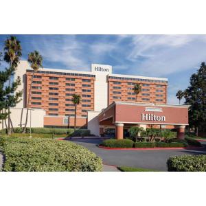a hotel building with a hilton sign in front of it at Hilton Concord in Concord