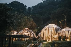 a group of domes in a field at night at Sokali Maho 蘇卡利 漫活 in Chung-chih-ts'un