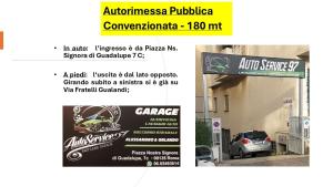 a flyer for a car dealership with a sign at A2 Passi Appartamento - Roma Monte Mario in Rome