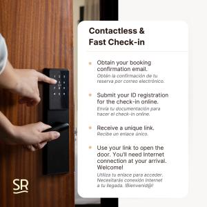 a person is unlocking a door with a remote control at Hotel Salamanca Rio in Salamanca