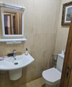a bathroom with a sink and a toilet at Centre-ville rabat in Rabat