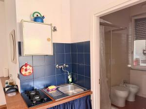 a small kitchen with a sink and a toilet at Santo Spirito in Arezzo