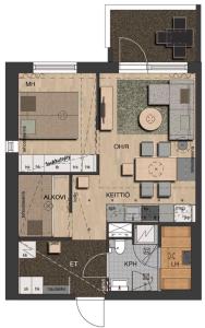 a floor plan of a house at Ylläs Chalets IV 4309 in Ylläsjärvi