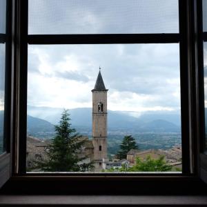 a view from a window of a tower at Sotto le 3 Torri in Pacentro