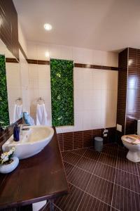 a bathroom with a sink and a toilet at Къща за гости Трявна in Tryavna +37 photos