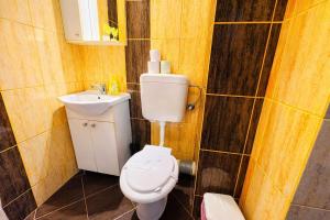 a bathroom with a white toilet and a sink at Ho-Jack 2 - Apartment in Dudu