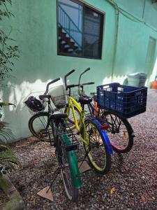 a group of bikes parked next to a building at Bohemian Monkey in Cahuita